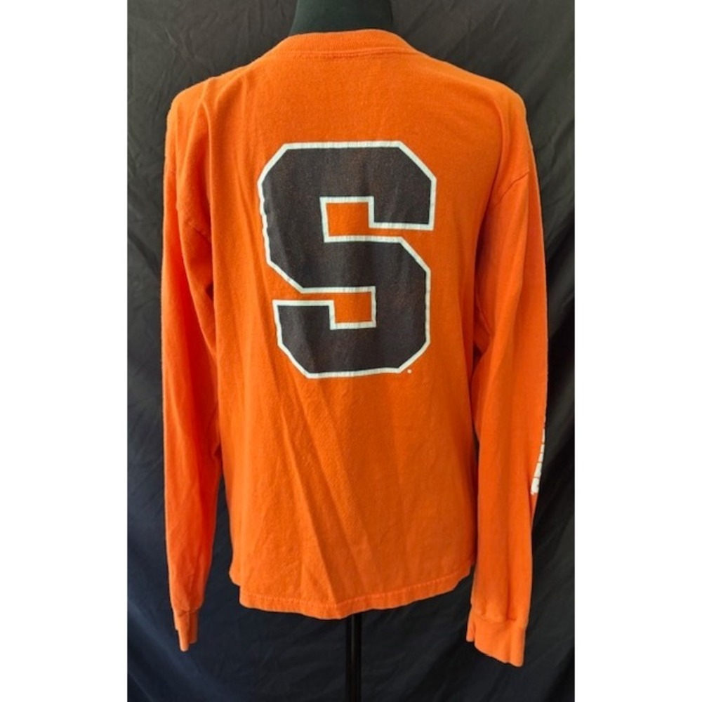 Champion Syracuse Orange Basketball Long Sleeve Shirt Mens Small Game Day Orange